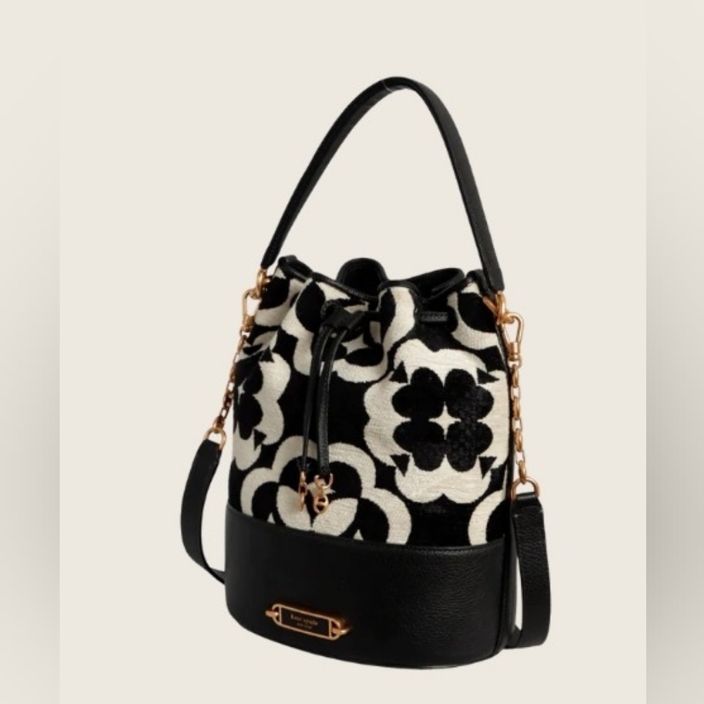Kate Spade Black and Cream Floral  Bag